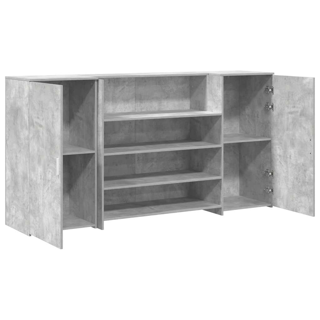 Bureau de réception gris béton 200x50x103,5cm bois d'ingénierie Bureaux vidaXL