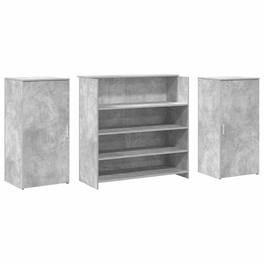 Bureau de réception gris béton 200x50x103,5cm bois d'ingénierie Bureaux vidaXL