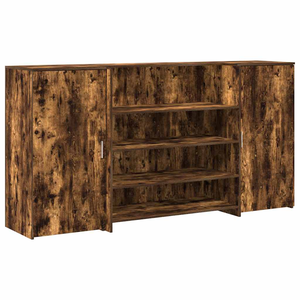 Bureau de réception chêne fumé 200x50x103,5cm bois d'ingénierie Bureaux vidaXL