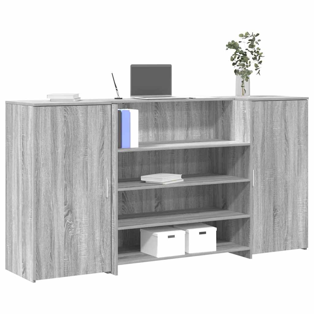 Bureau de réception sonoma gris 200x50x103,5 cm bois ingénierie Bureaux vidaXL