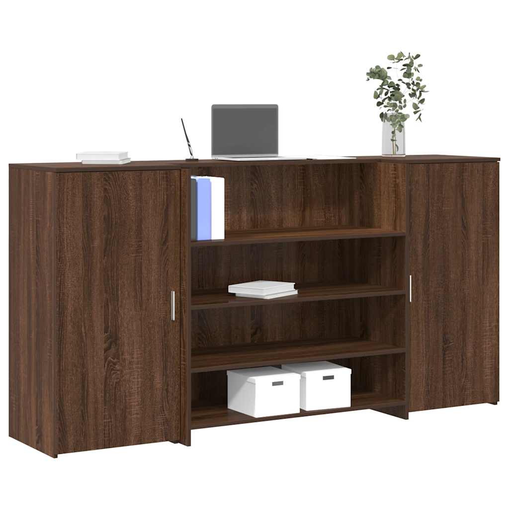 Bureau de réception chêne brun 200x50x103,5cm bois d'ingénierie Bureaux vidaXL