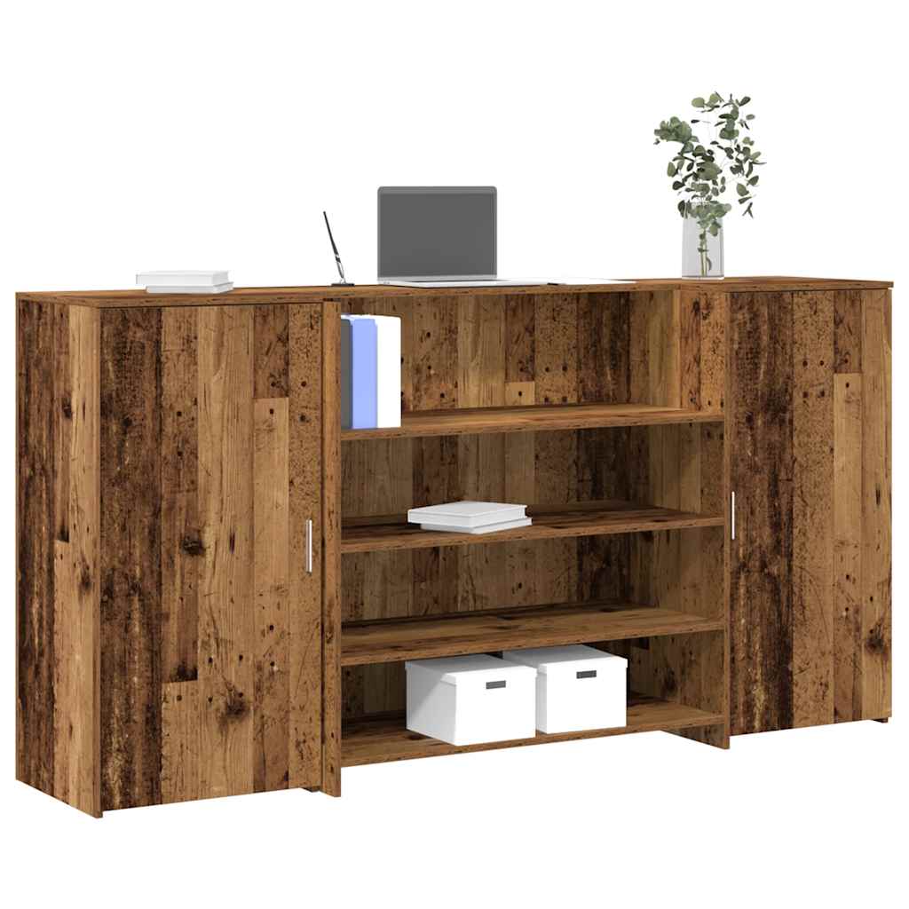 Bureau de réception vieux bois 200x50x103,5cm bois d'ingénierie Bureaux vidaXL