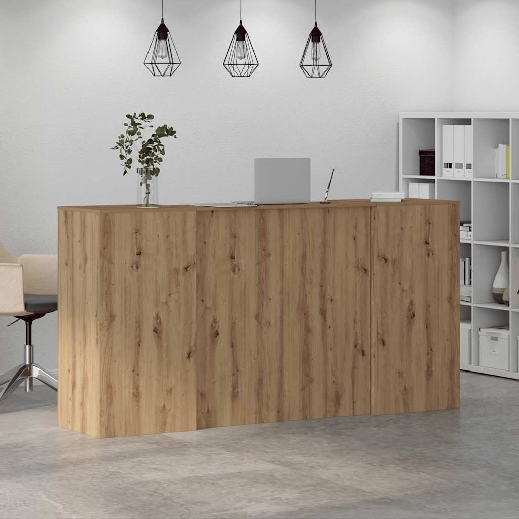 Bureau réception chêne artisanal 200x50x103,5cm bois ingénierie Bureaux vidaXL