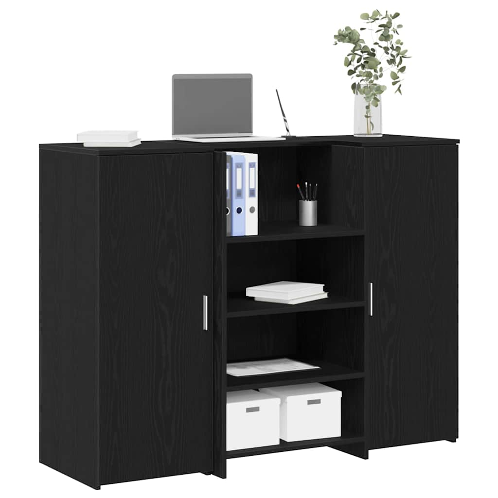 Bureau de réception chêne noir 135x50x103,5cm bois d'ingénierie Bureaux vidaXL