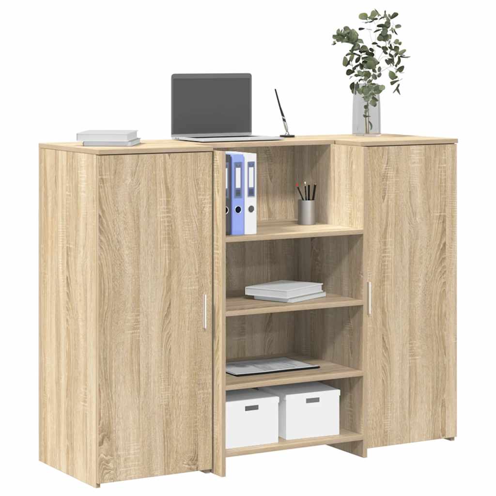 Bureau réception chêne sonoma 135x50x103,5 cm bois d'ingénierie Bureaux vidaXL