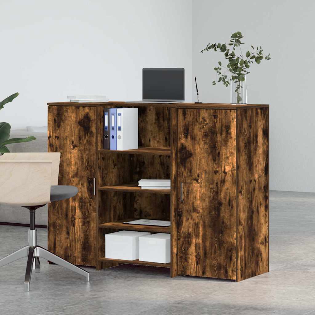 Bureau de réception chêne fumé 135x50x103,5cm bois d'ingénierie Bureaux vidaXL