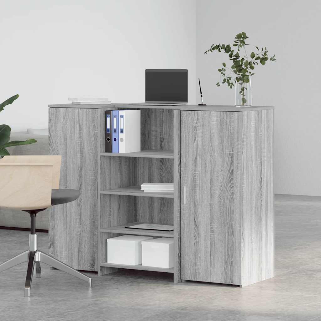 Bureau de réception sonoma gris 135x50x103,5 cm bois ingénierie Bureaux vidaXL