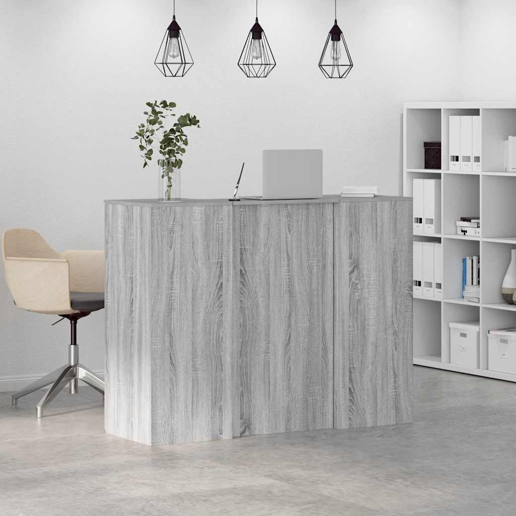 Bureau de réception sonoma gris 135x50x103,5 cm bois ingénierie Bureaux vidaXL