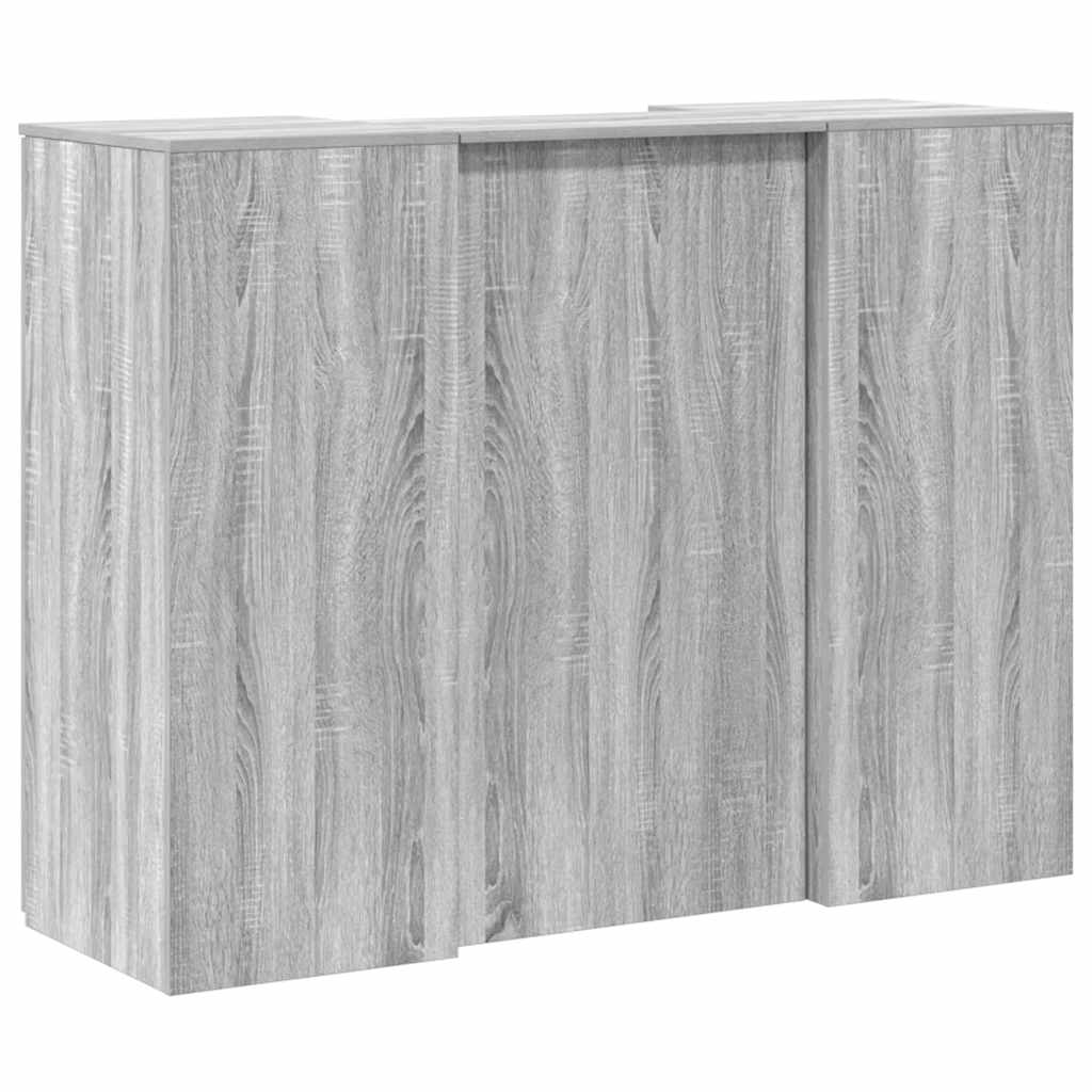 Bureau de réception sonoma gris 135x50x103,5 cm bois ingénierie Bureaux vidaXL