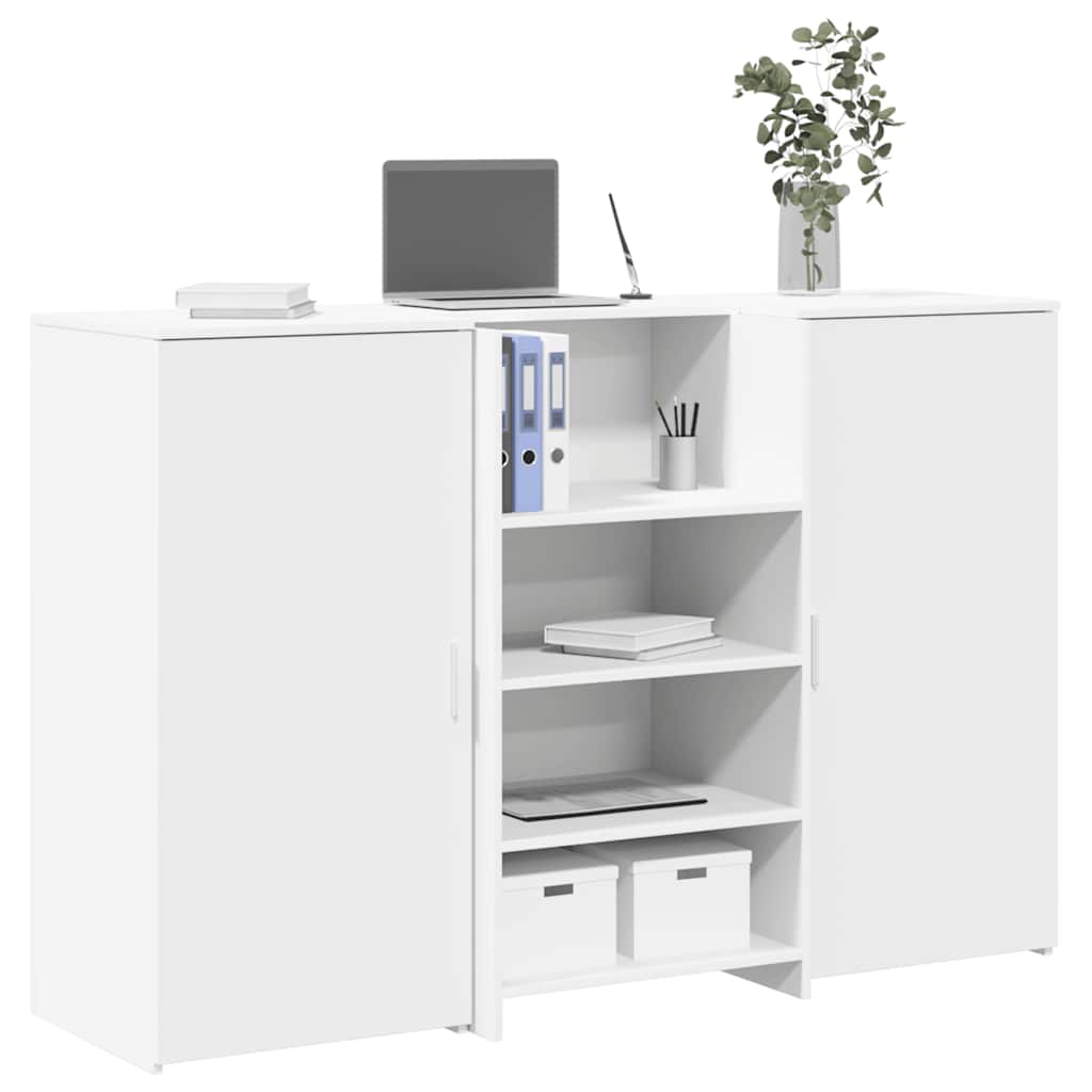 Bureau de réception blanc 155x50x103,5 cm bois d'ingénierie Bureaux vidaXL