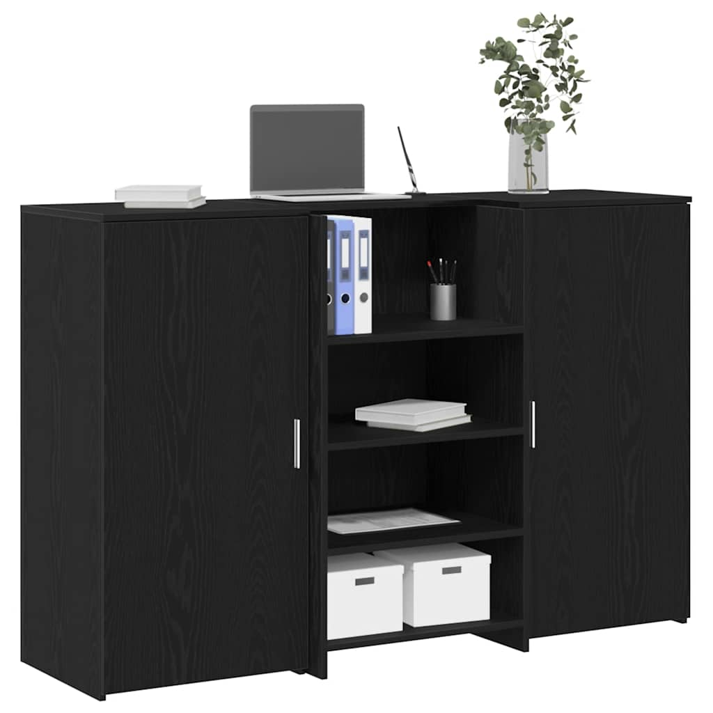 Bureau de réception chêne noir 155x50x103,5cm bois d'ingénierie Bureaux vidaXL