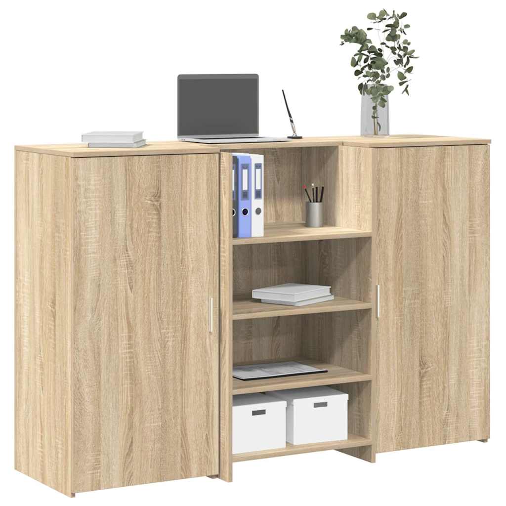 Bureau réception chêne sonoma 155x50x103,5 cm bois d'ingénierie Bureaux vidaXL