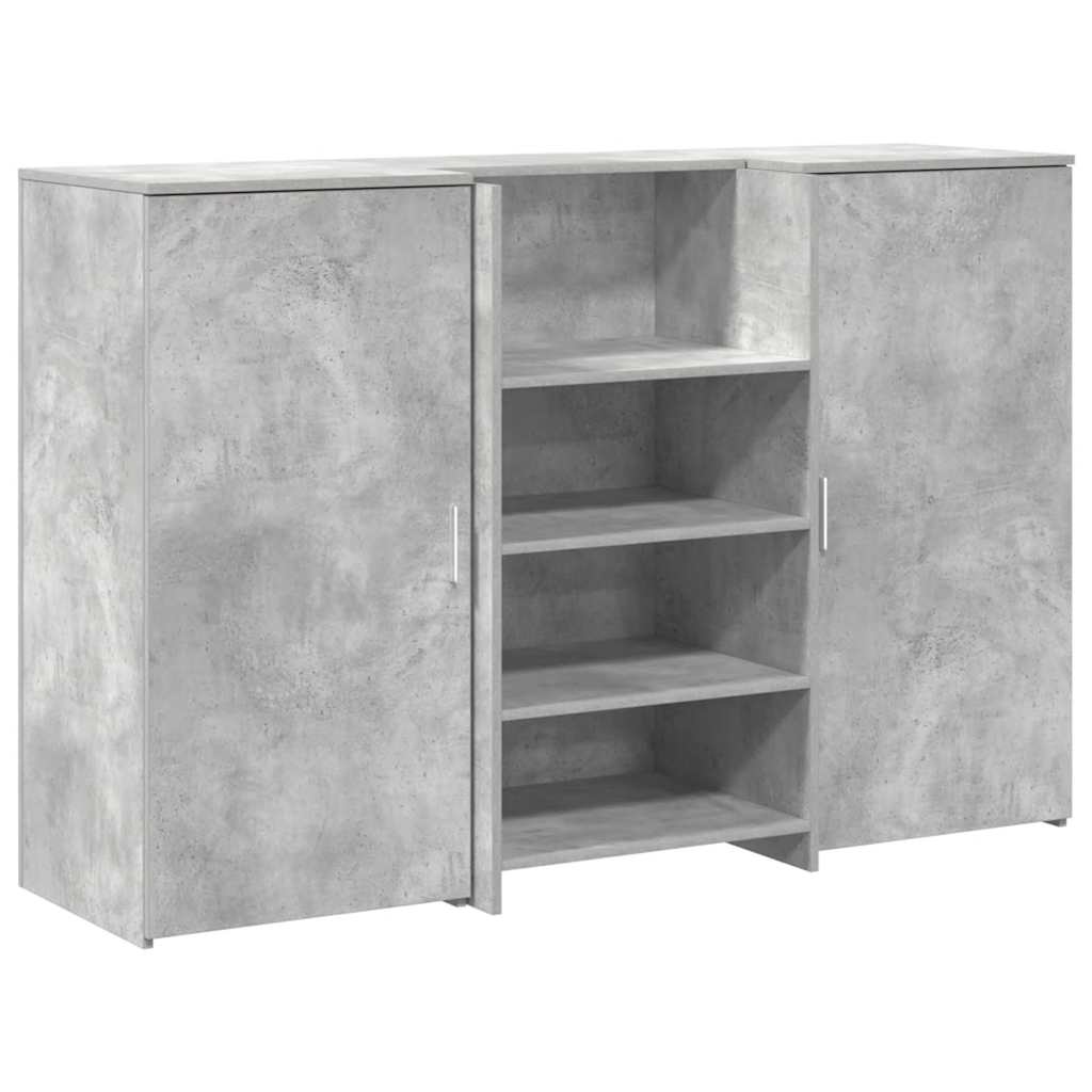 Bureau de réception gris béton 155x50x103,5cm bois d'ingénierie Bureaux vidaXL