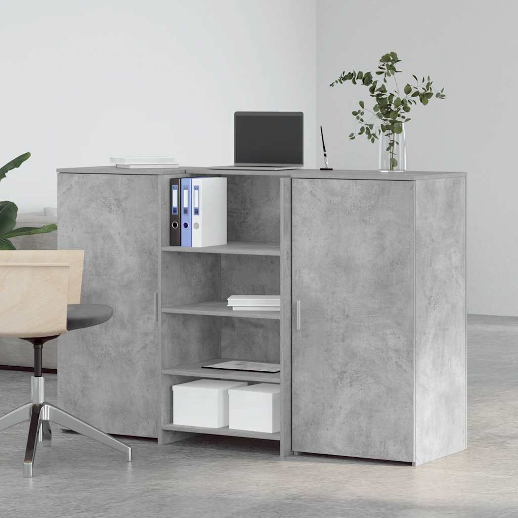 Bureau de réception gris béton 155x50x103,5cm bois d'ingénierie Bureaux vidaXL