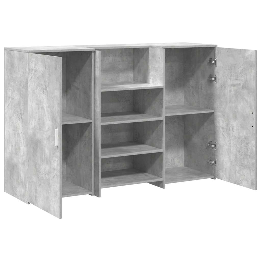 Bureau de réception gris béton 155x50x103,5cm bois d'ingénierie Bureaux vidaXL