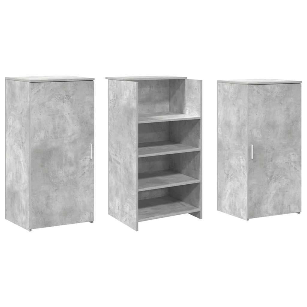 Bureau de réception gris béton 155x50x103,5cm bois d'ingénierie Bureaux vidaXL