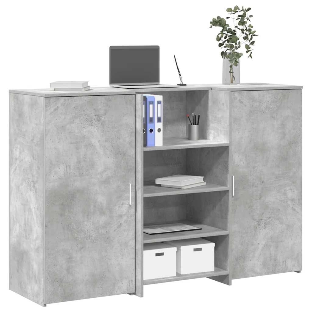 Bureau de réception gris béton 155x50x103,5cm bois d'ingénierie Bureaux vidaXL