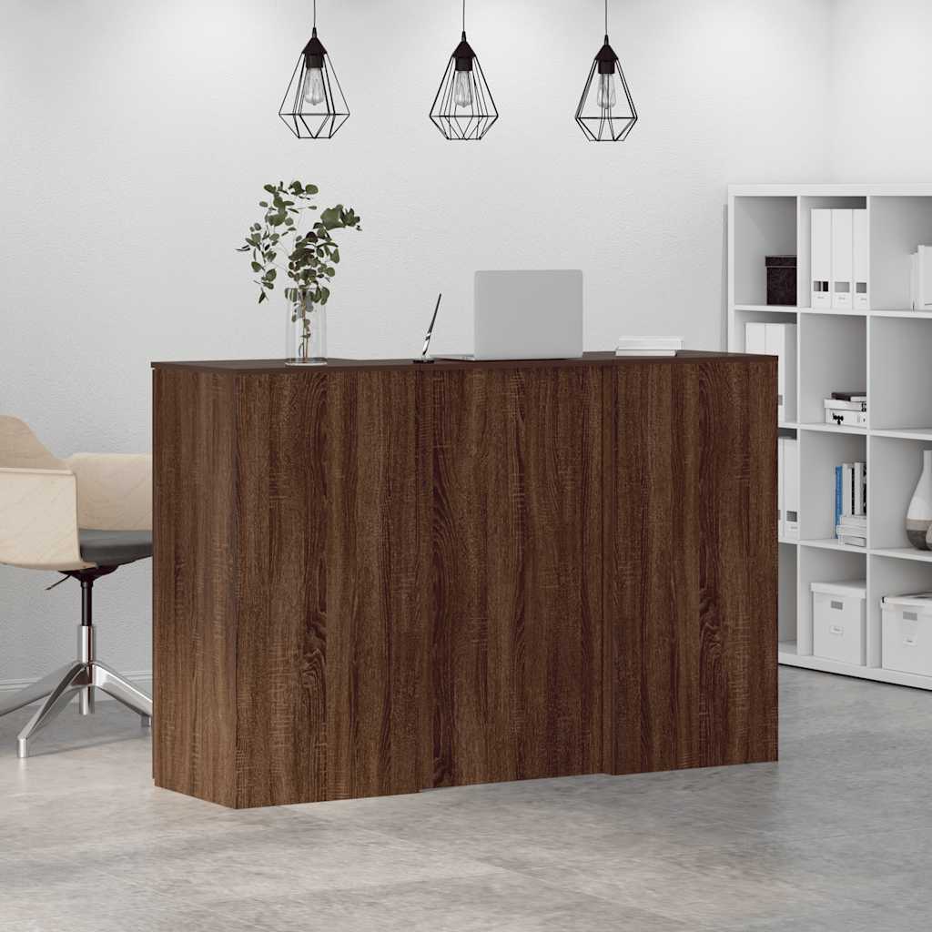 Bureau de réception chêne brun 155x50x103,5cm bois d'ingénierie Bureaux vidaXL