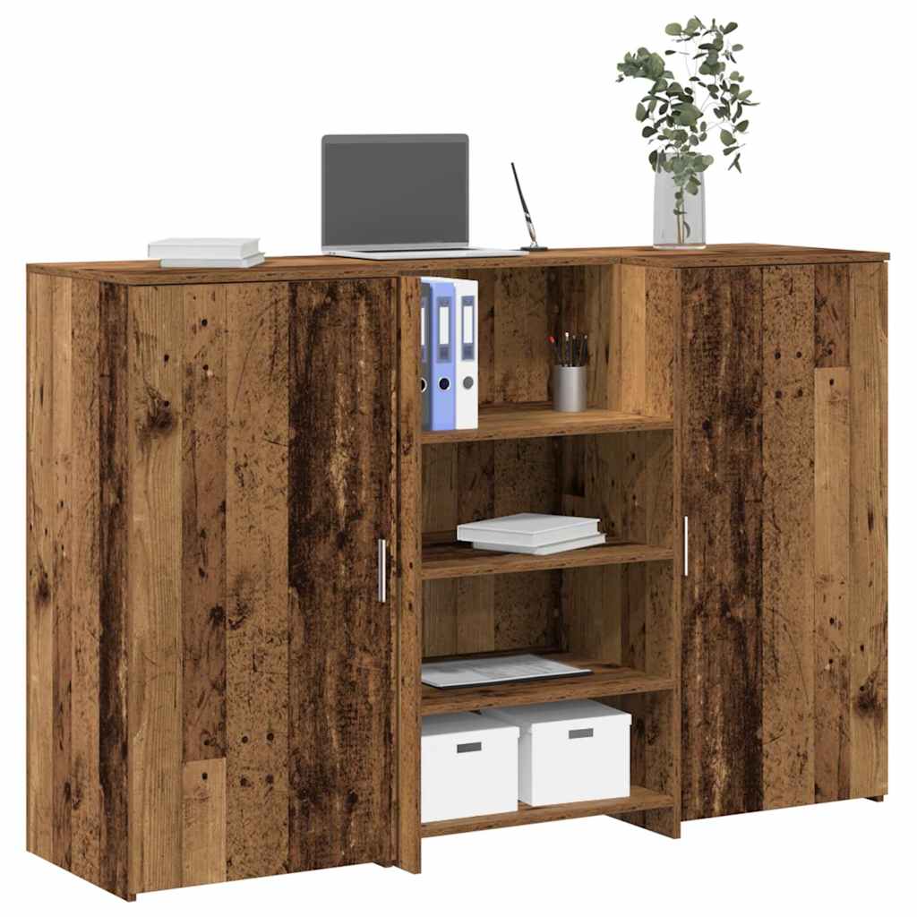 Bureau de réception vieux bois 155x50x103,5cm bois d'ingénierie Bureaux vidaXL