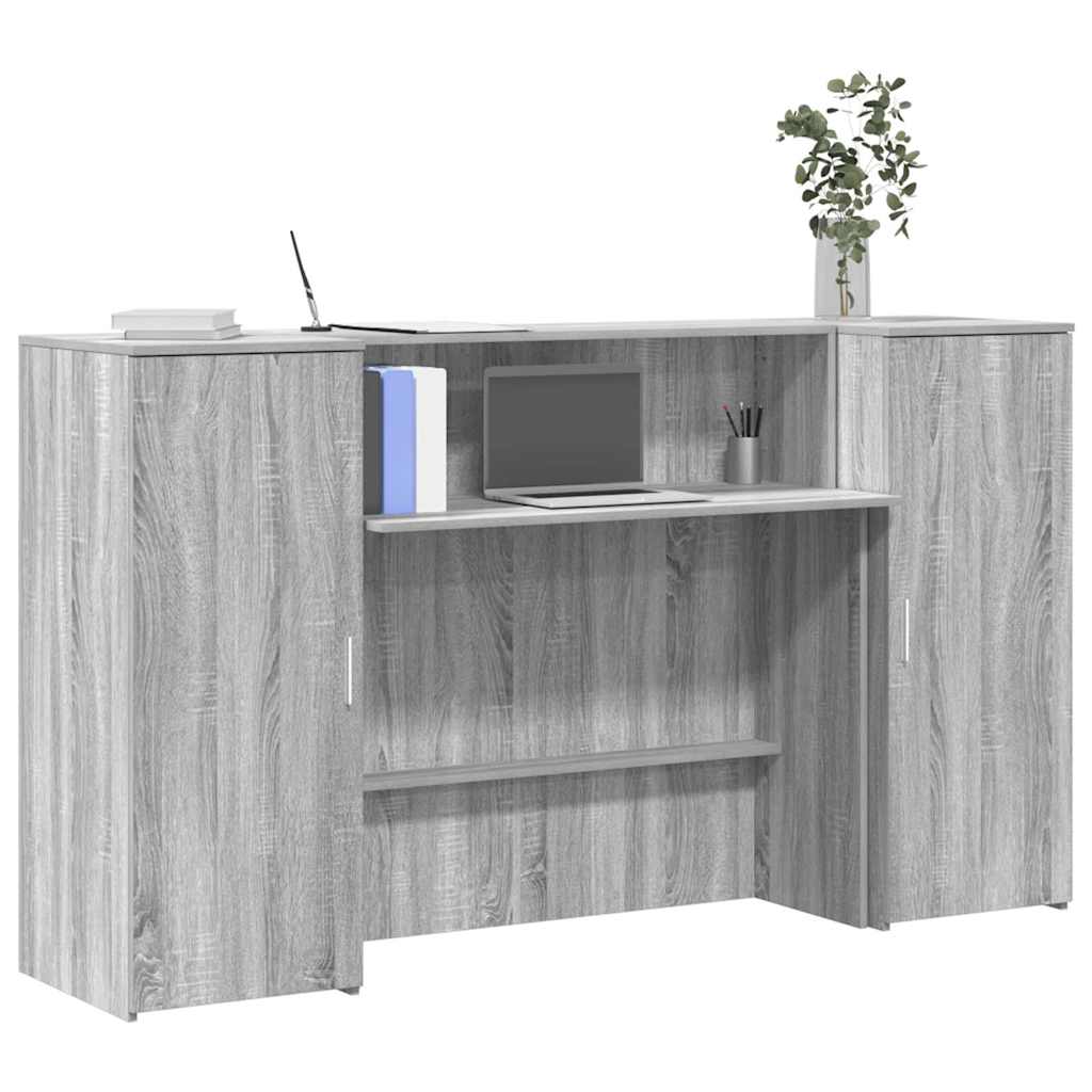 Bureau de réception sonoma gris 180x50x103,5 cm bois ingénierie Bureaux vidaXL