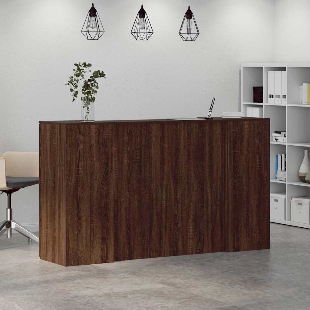 Bureau de réception chêne brun 180x50x103,5cm bois d'ingénierie Bureaux vidaXL