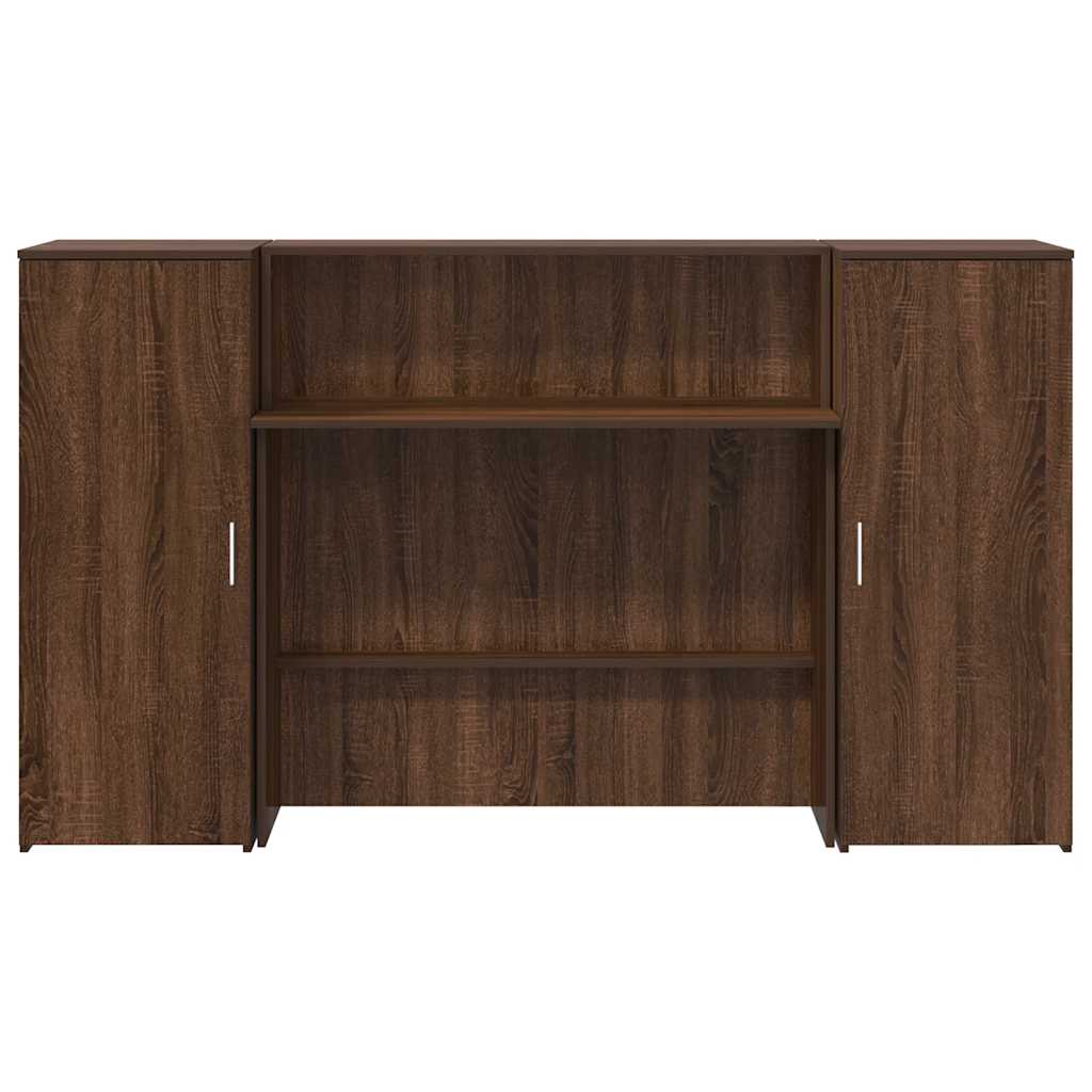 Bureau de réception chêne brun 180x50x103,5cm bois d'ingénierie Bureaux vidaXL