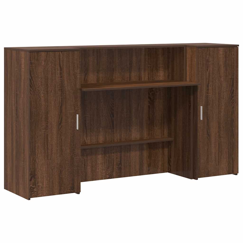 Bureau de réception chêne brun 180x50x103,5cm bois d'ingénierie Bureaux vidaXL