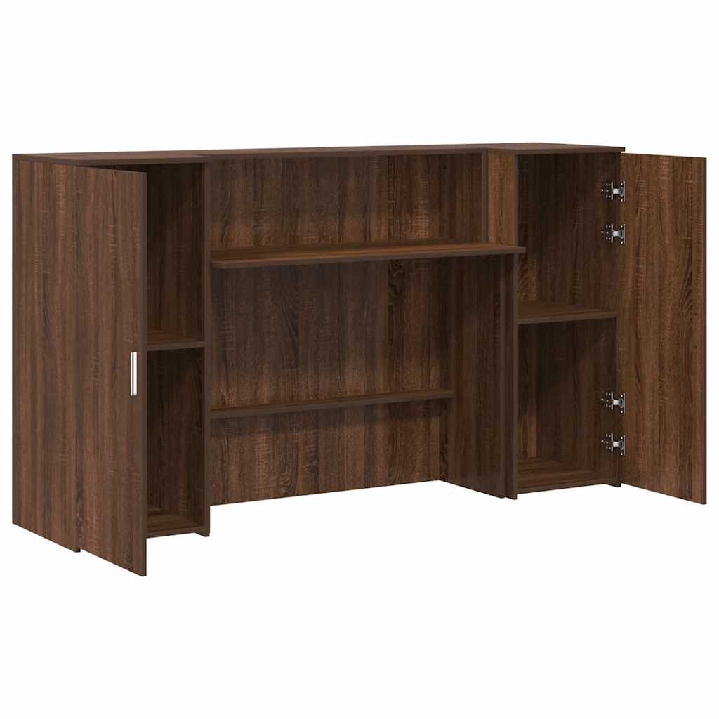 Bureau de réception chêne brun 180x50x103,5cm bois d'ingénierie Bureaux vidaXL