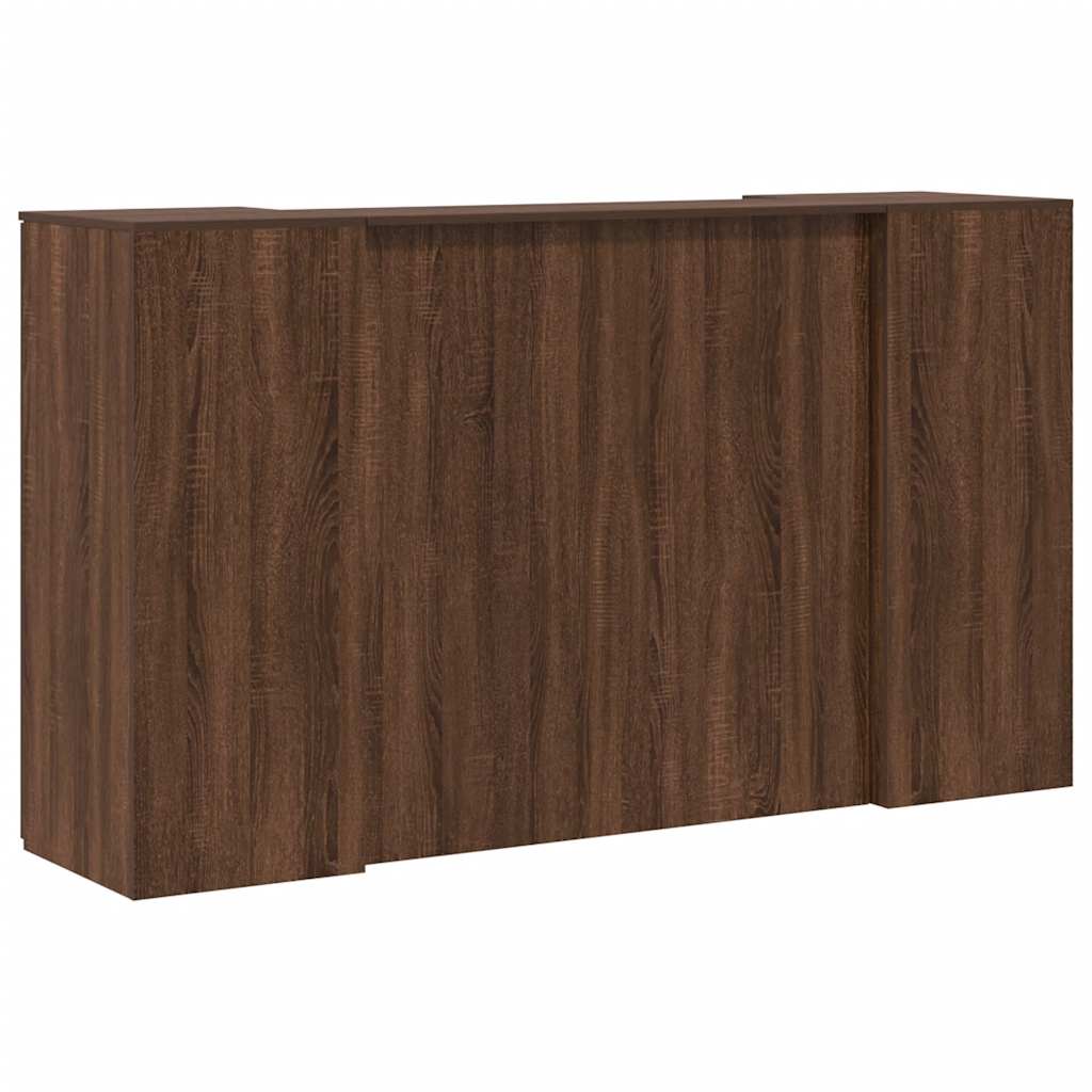 Bureau de réception chêne brun 180x50x103,5cm bois d'ingénierie Bureaux vidaXL