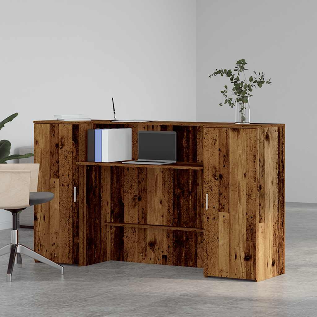 Bureau de réception vieux bois 180x50x103,5cm bois d'ingénierie Bureaux vidaXL