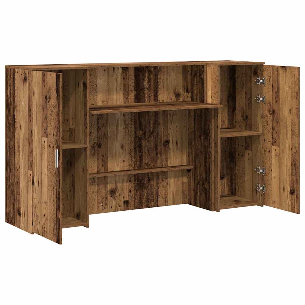 Bureau de réception vieux bois 180x50x103,5cm bois d'ingénierie Bureaux vidaXL