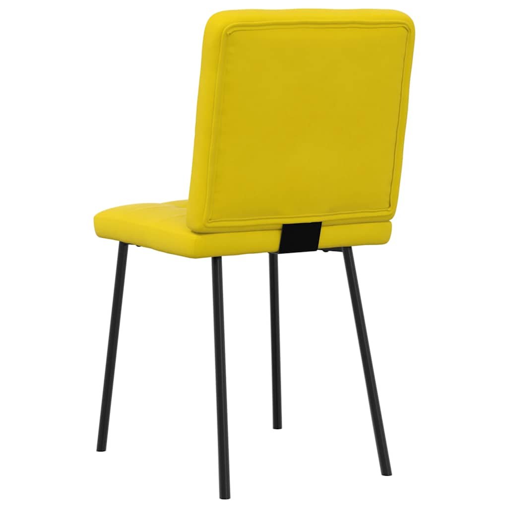 Chaises à manger lot de 2 Jaune Velours Chaises de cuisine vidaXL