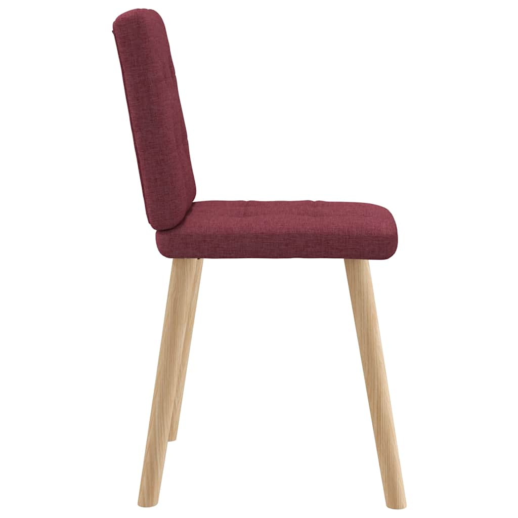 Chaises à manger lot de 2 rouge bordeaux tissu Chaises de cuisine vidaXL