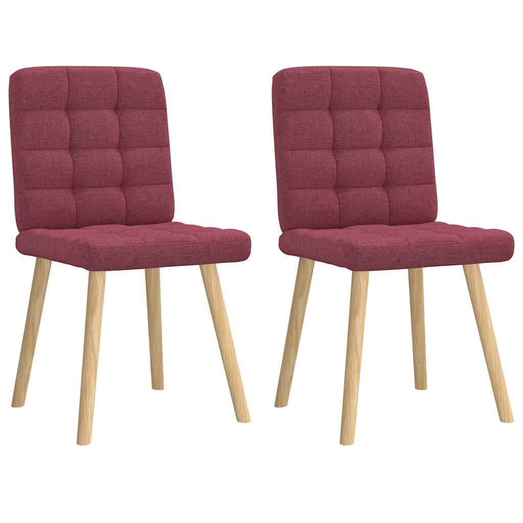 Chaises à manger lot de 2 rouge bordeaux tissu Chaises de cuisine vidaXL