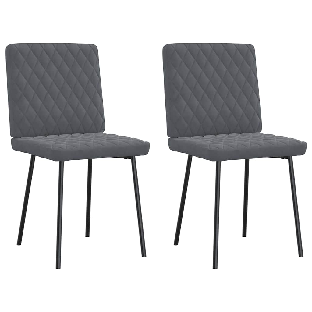 Chaises à manger lot de 2 Gris foncé Velours Chaises de cuisine vidaXL