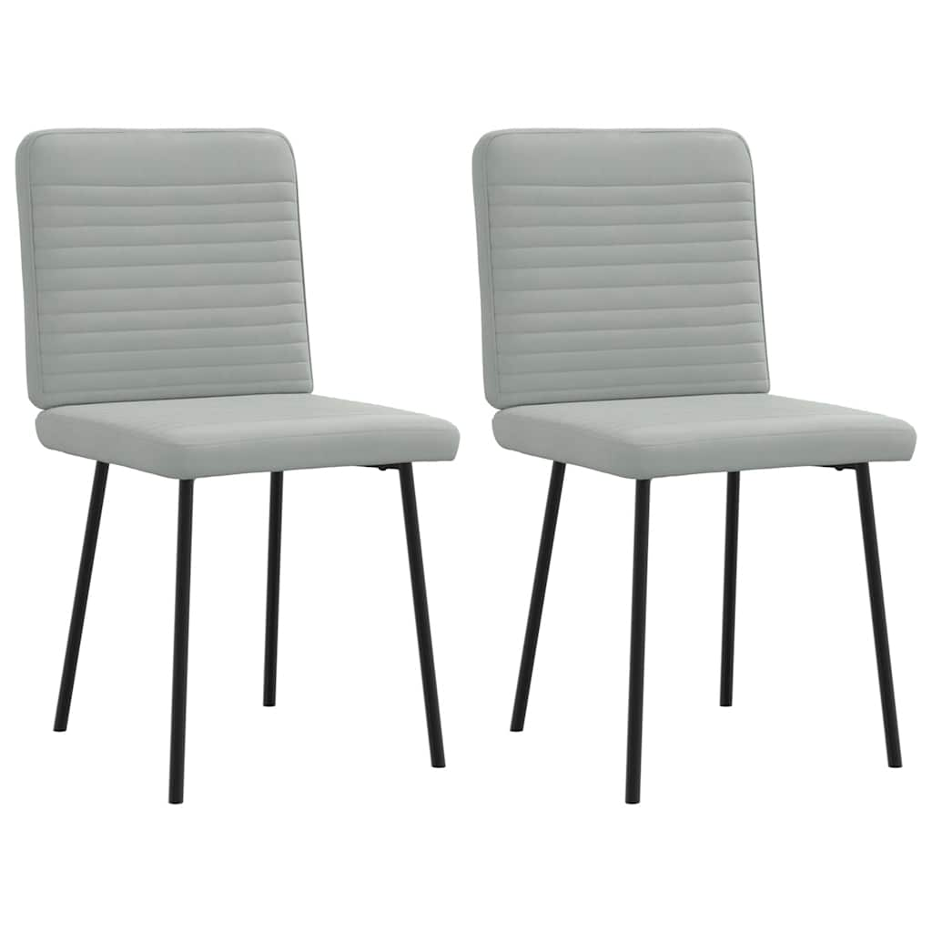 Chaises à manger lot de 2 Gris clair Velours Chaises de cuisine vidaXL