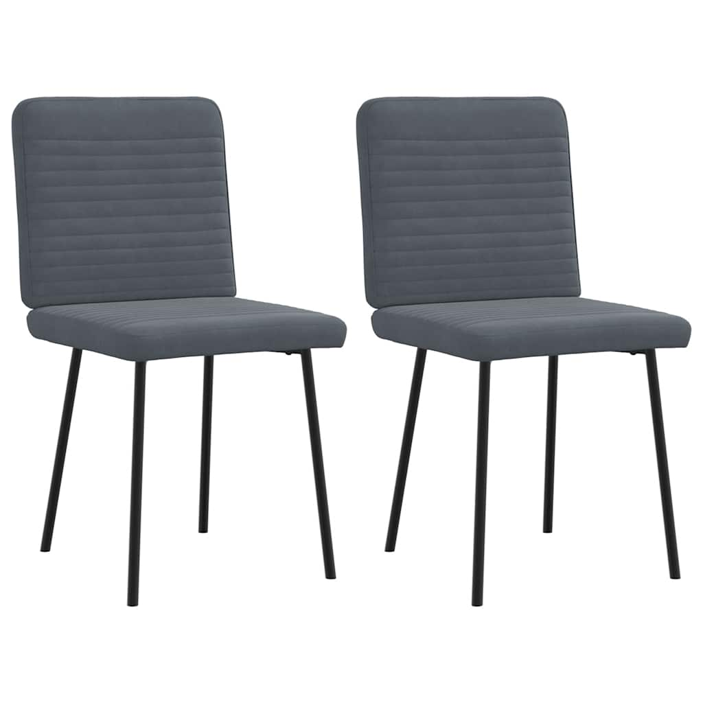 Chaises à manger lot de 2 Gris foncé Velours Chaises de cuisine vidaXL