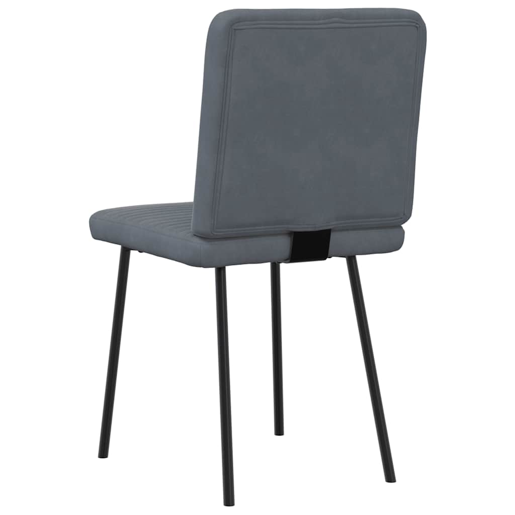 Chaises à manger lot de 2 Gris foncé Velours Chaises de cuisine vidaXL