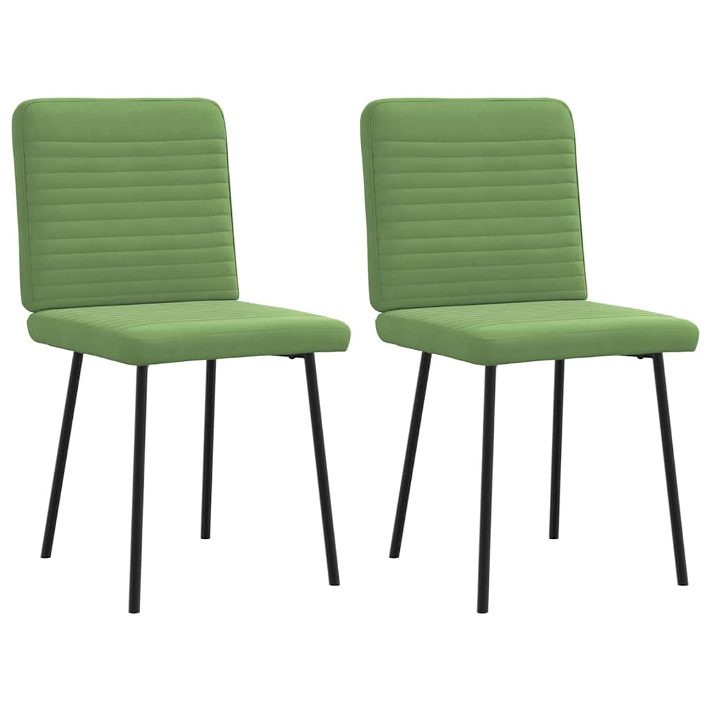 Chaises à manger lot de 2 Vert clair Velours Chaises de cuisine vidaXL