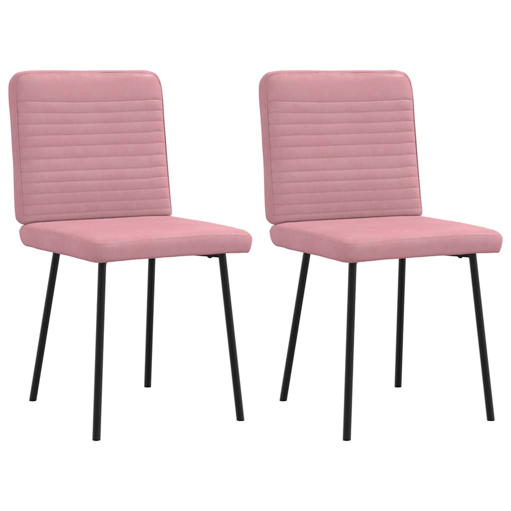 Chaises à manger lot de 2 Rose Velours Chaises de cuisine vidaXL