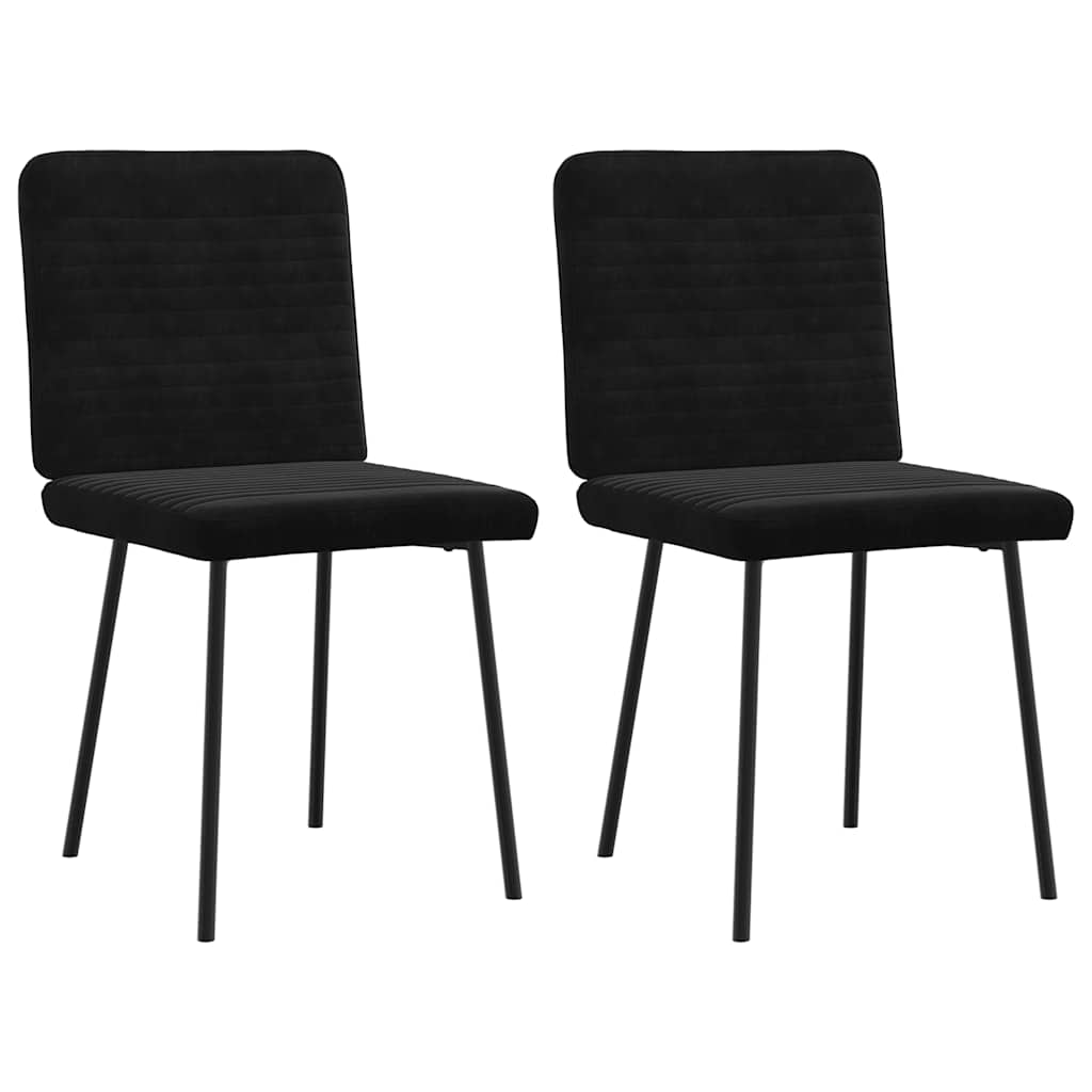 Chaises à manger lot de 2 Noir Velours Chaises de cuisine vidaXL