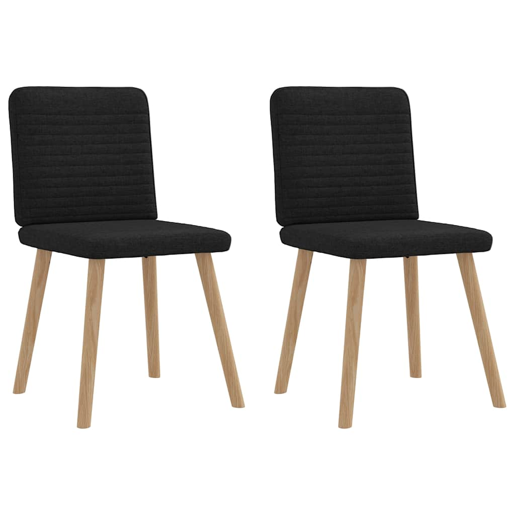 Chaises à manger lot de 2 noir tissu Chaises de cuisine vidaXL