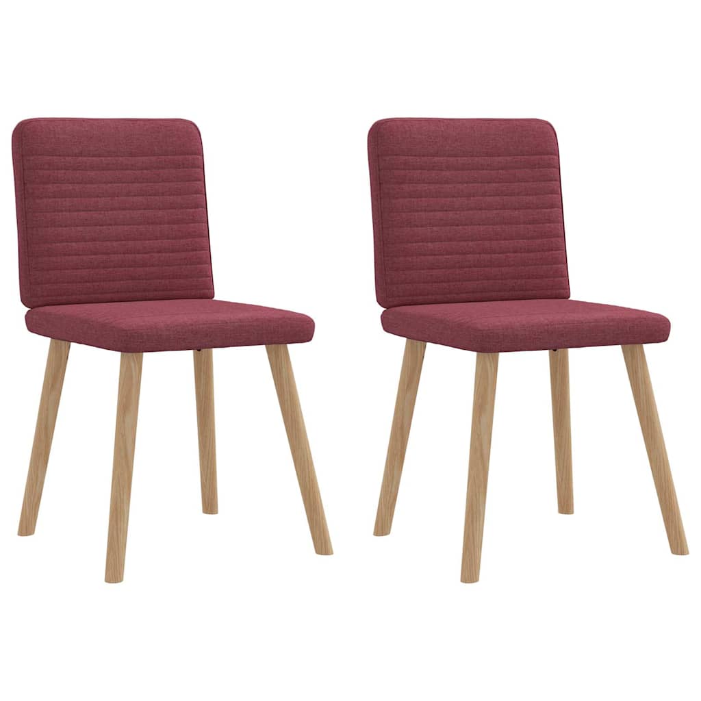 Chaises à manger lot de 2 rouge bordeaux tissu Chaises de cuisine vidaXL