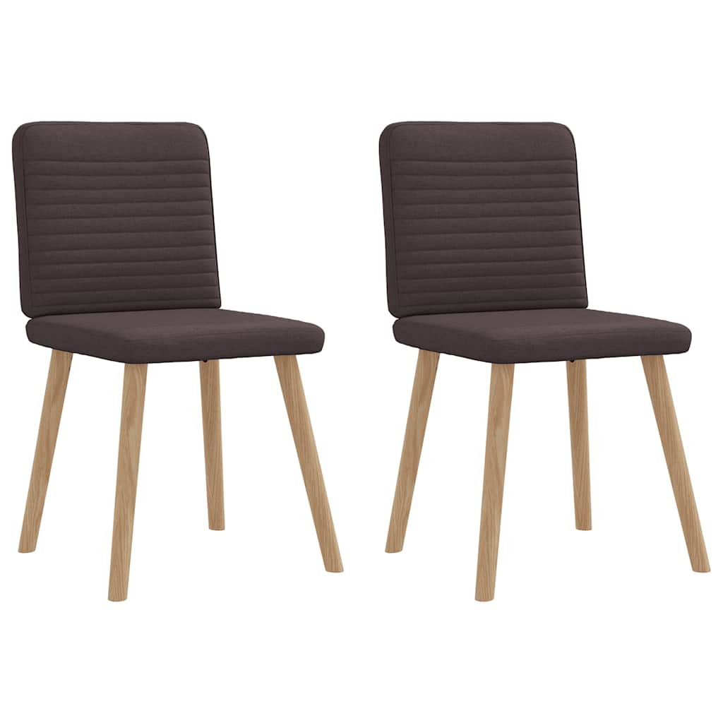 Chaises à manger lot de 2 marron foncé tissu Chaises de cuisine vidaXL