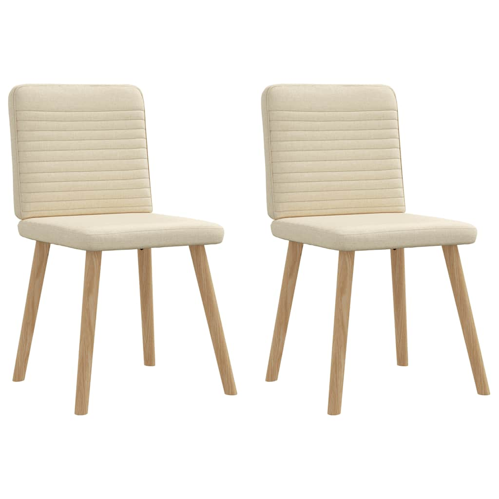 Chaises à manger lot de 2 crème tissu Chaises de cuisine vidaXL