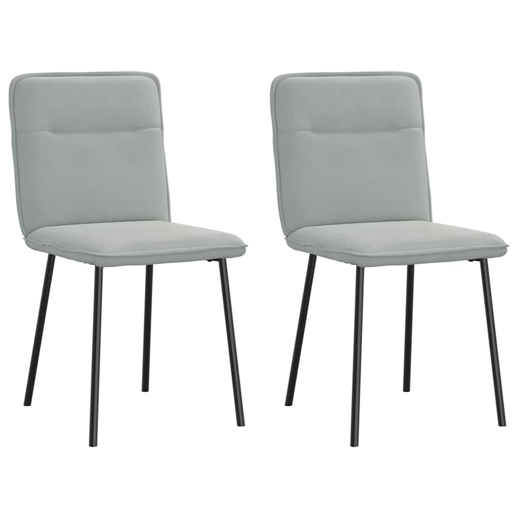 Chaises à manger lot de 2 Gris clair Velours Chaises de cuisine vidaXL