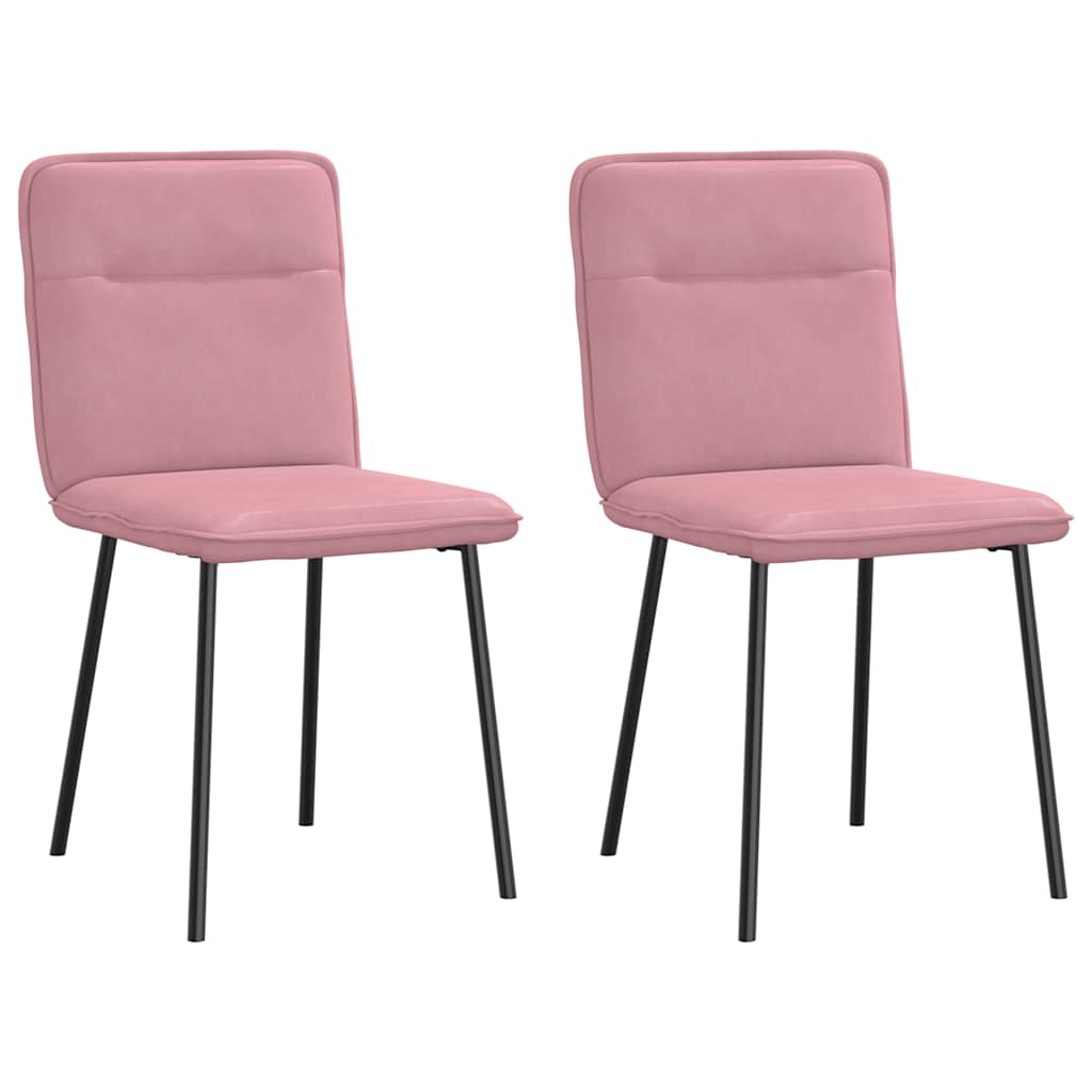 Chaises à manger lot de 2 Rose Velours Chaises de cuisine vidaXL