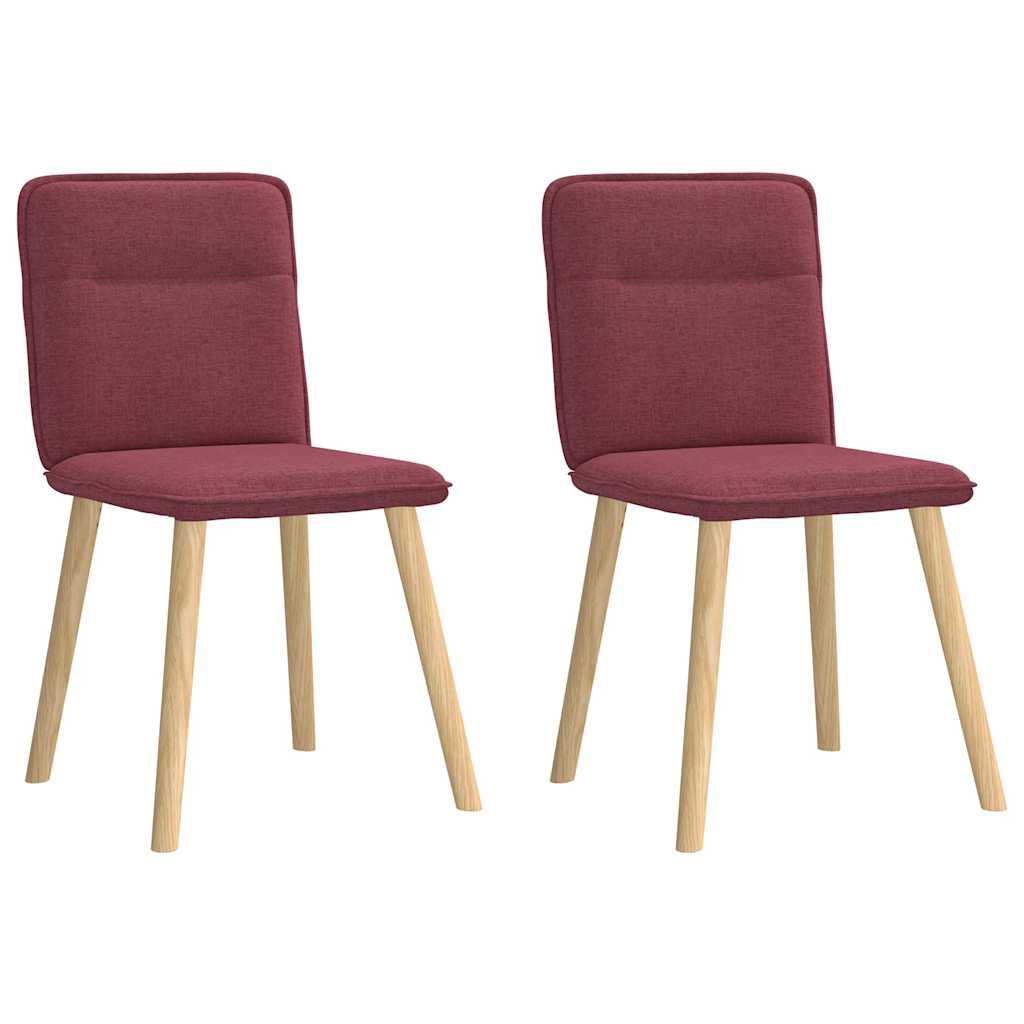 Chaises à manger lot de 2 rouge bordeaux tissu Chaises de cuisine vidaXL