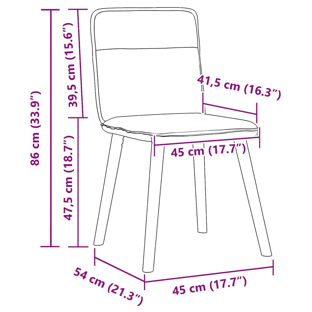 Chaises à manger lot de 2 marron foncé tissu Chaises de cuisine vidaXL