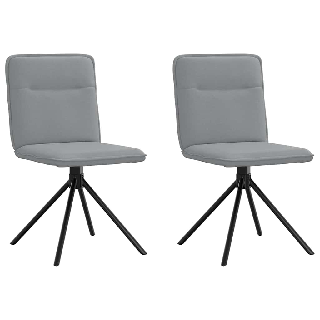 Chaises à manger lot de 2 gris clair tissu Chaises de cuisine vidaXL